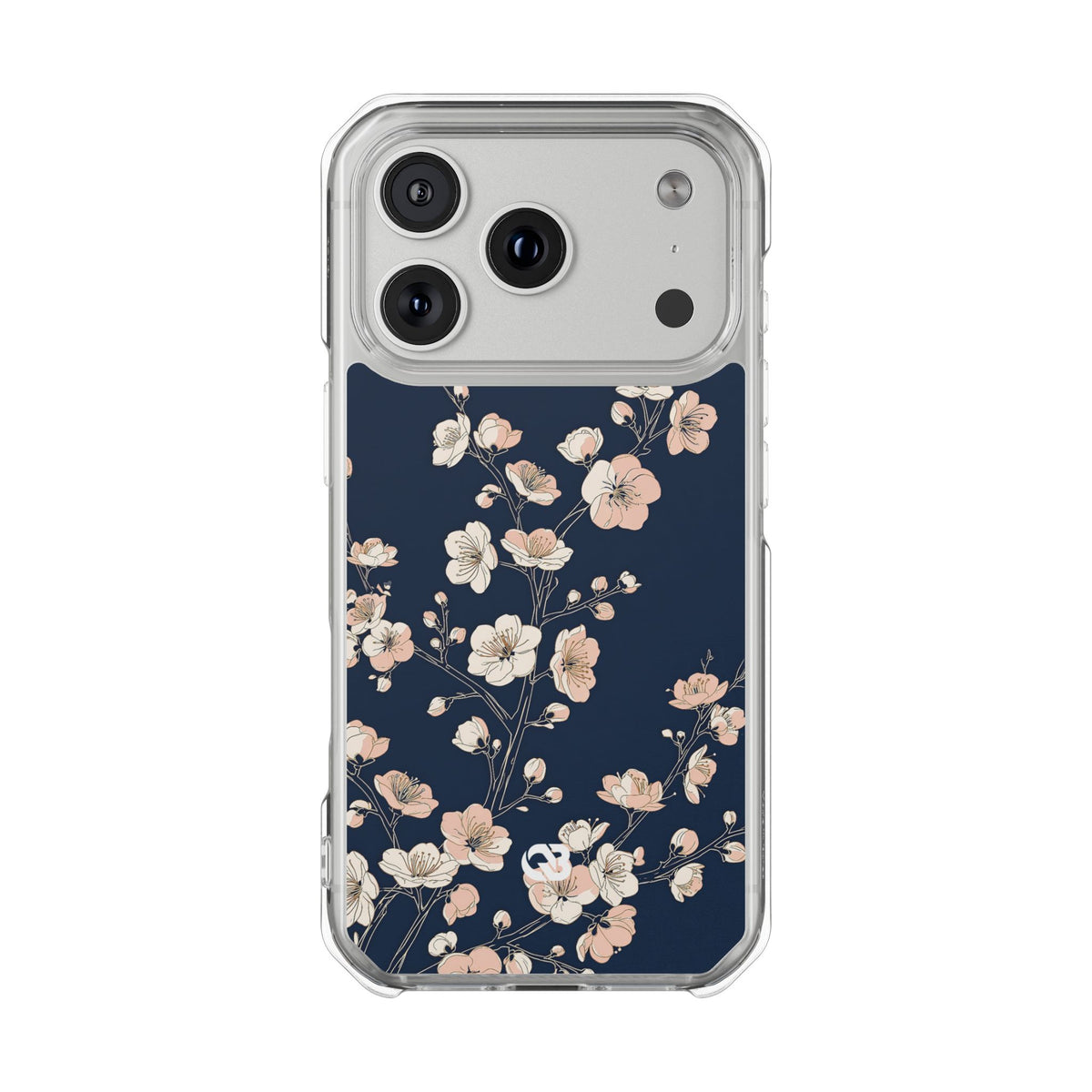 Midnight Plum Blossom · Clear Impact Magnetic Phone Case for iPhone ·  Blue