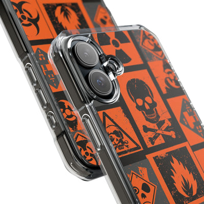 Urban Hazard · Clear Impact Magnetic Phone Case for iPhone · Orange