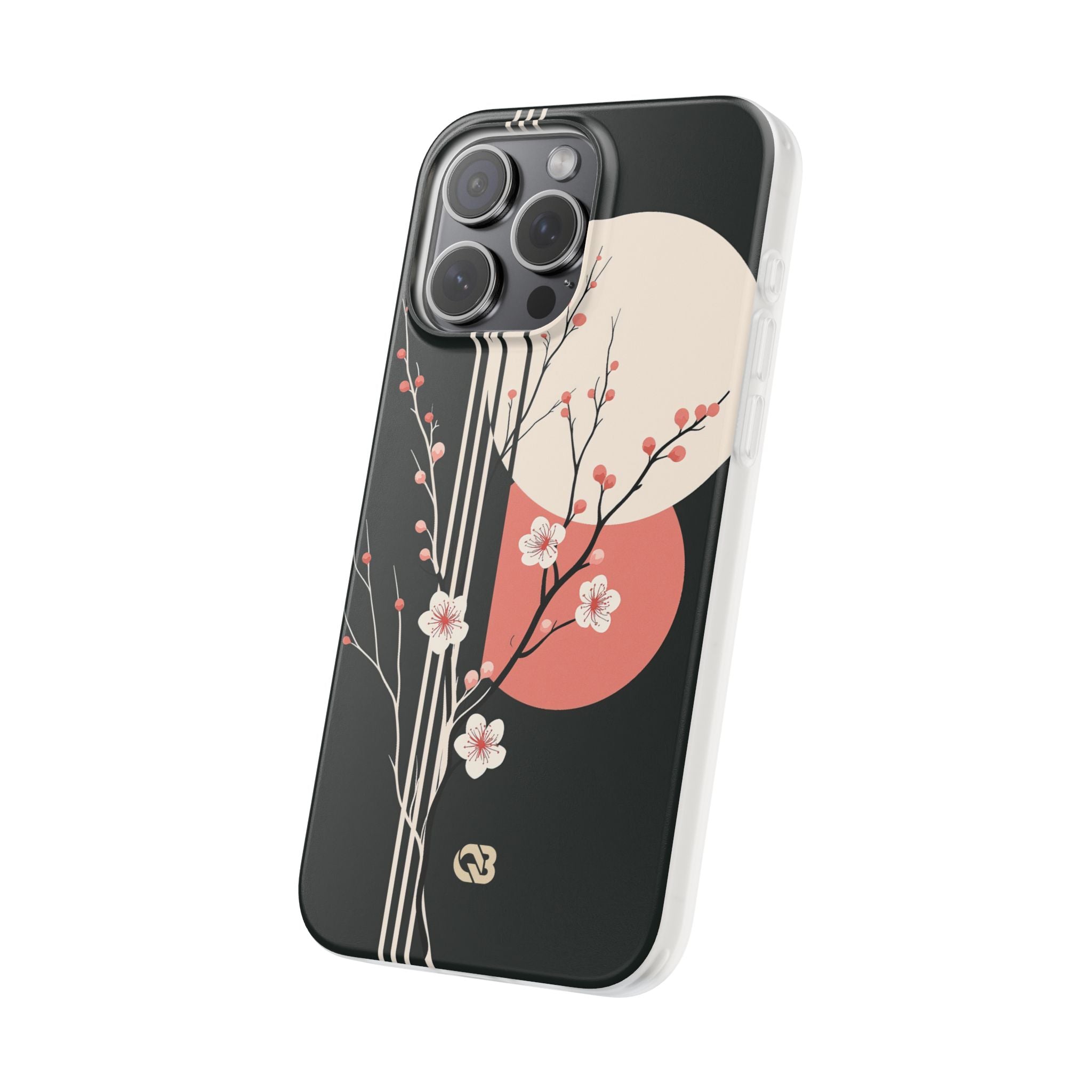 Black Lite Phone Case for iPhone - Kyoto Midnight Blossom