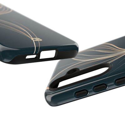 Teal Tough Phone Case for Samsung - Sandstone Silk Flora