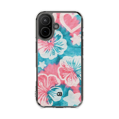 Tropical Hibiscus Bloom · Clear Impact Magnetic Phone Case for iPhone · Teal