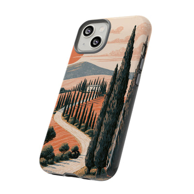 Tuscan Cypress Horizon · Tough Phone Case for iPhone · Orange