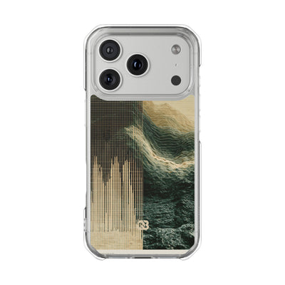 Beige Impact MagSafe Phone Case for iPhone - Veridian Data Ridge