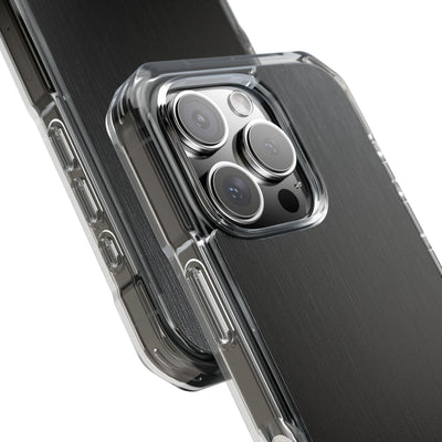 Obsidian Brushed Steel · Clear Impact Magnetic Phone Case for iPhone ·  Black