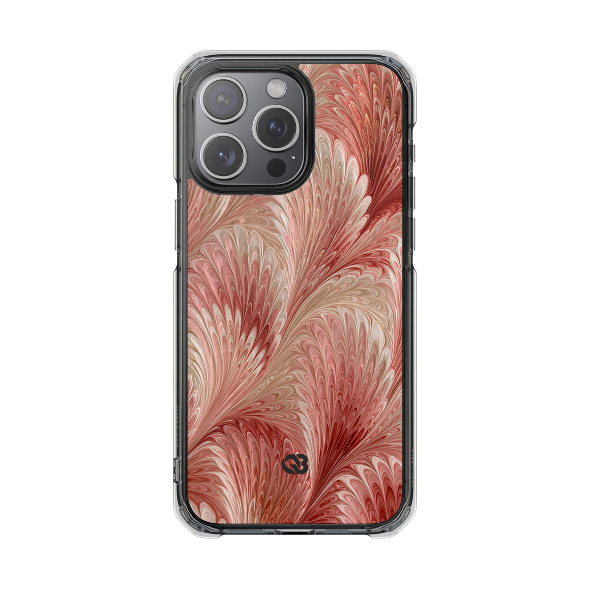 Blush Petal Plume · Clear Impact Magnetic Phone Case for iPhone · Pink