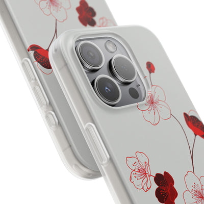 Red Lite Phone Case for iPhone - Kyoto Ember Bloom