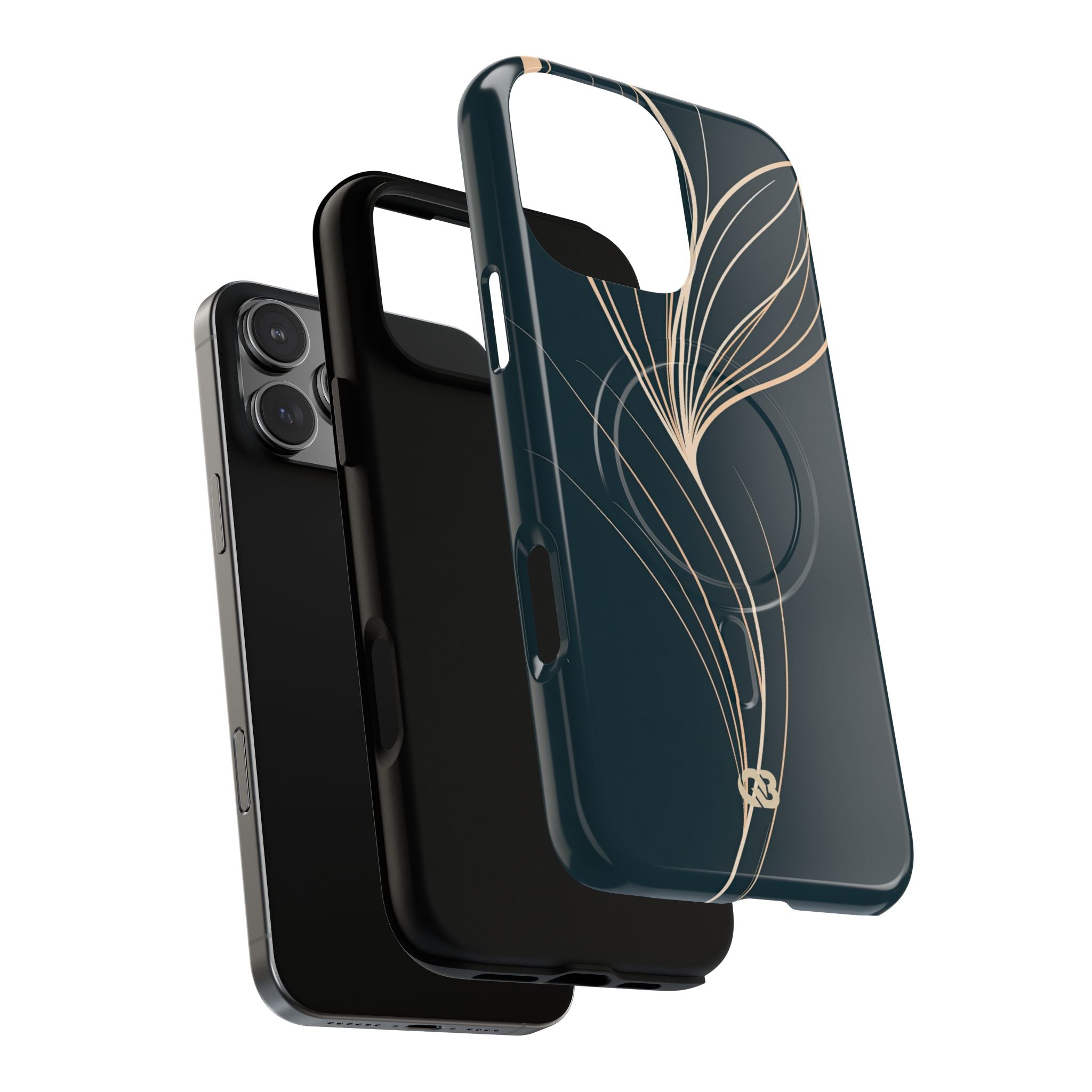 Teal Tough 2.0 Magsafe Phone Case for iPhone - Sandstone Silk Flora
