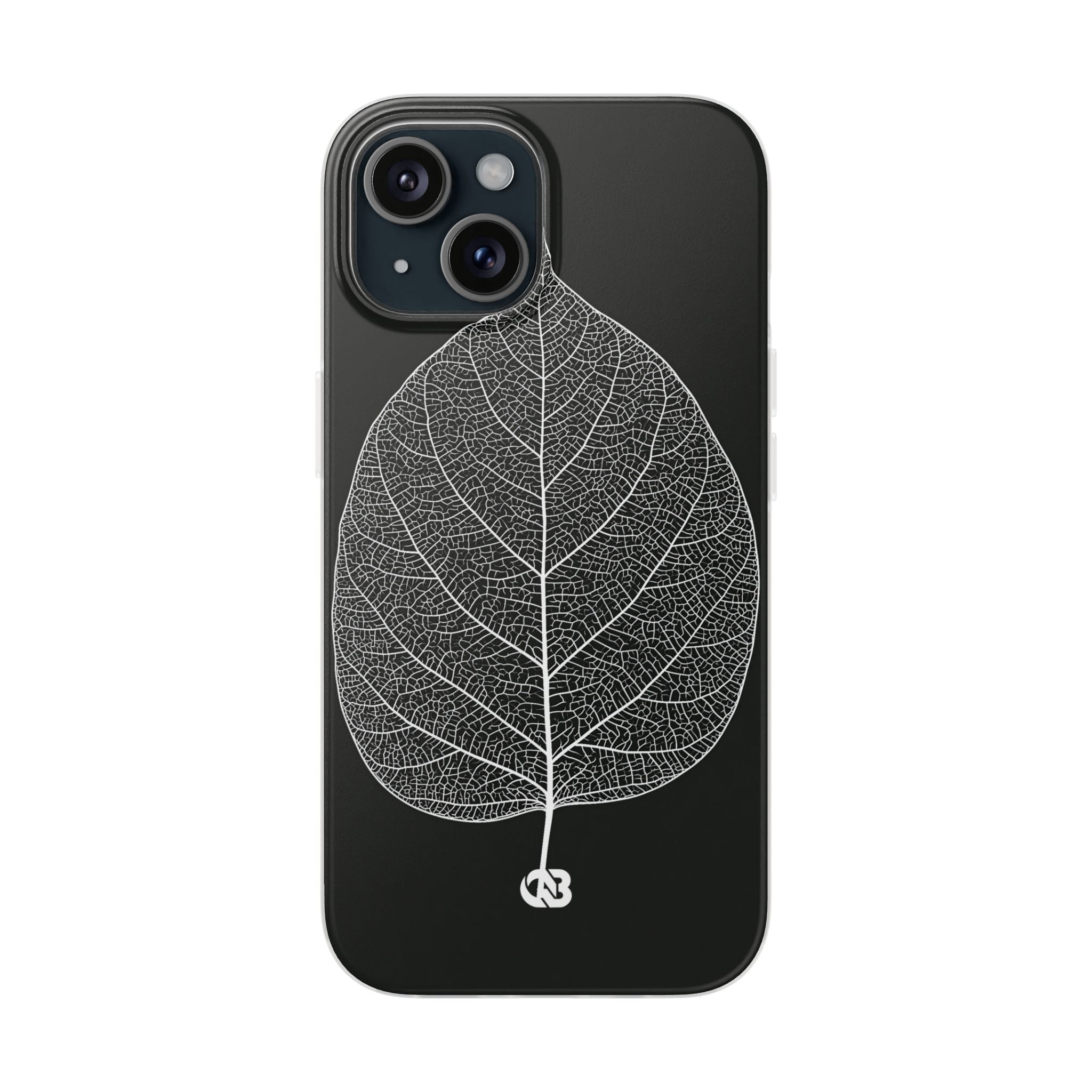 Black Lite Phone Case for iPhone - Bleached Leaf Lattice