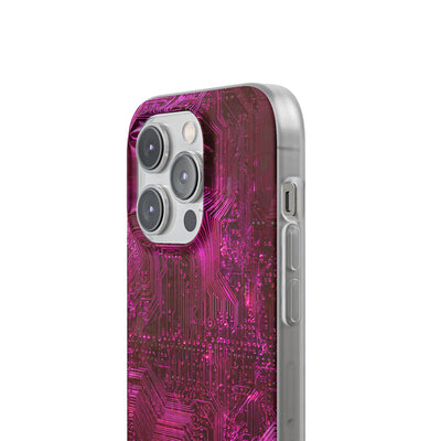 Magenta Circuit Trace · Lite Phone Case for iPhone ·  Pink