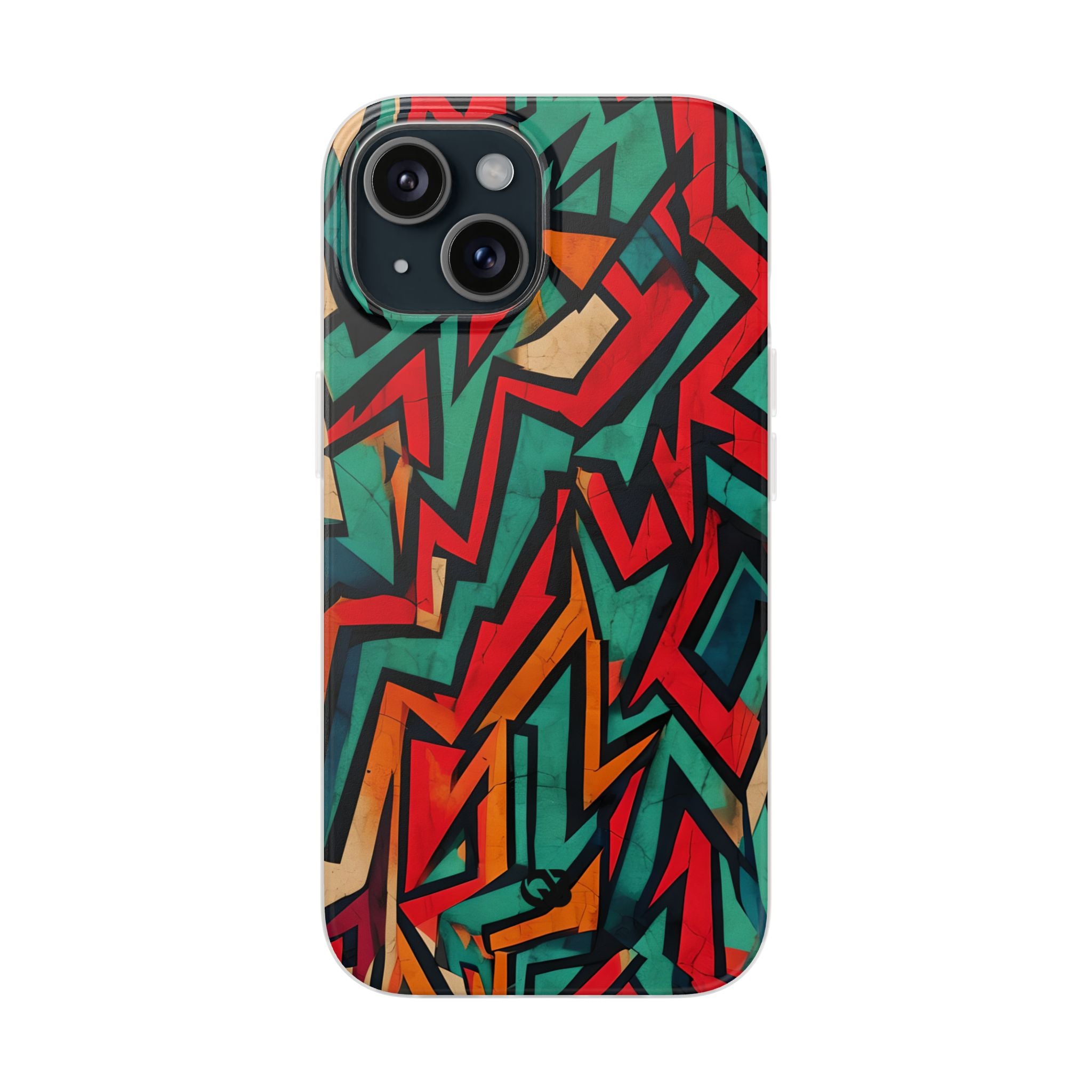 Jagged Teal Static · Soft Phone Case for iPhone