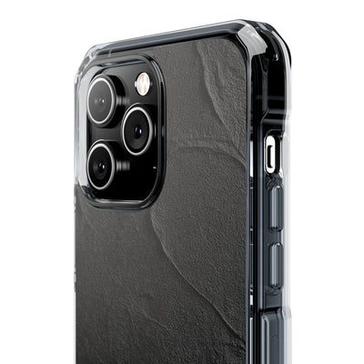 Obsidian Stucco Relief · Clear Impact Magnetic Phone Case for iPhone ·  Black