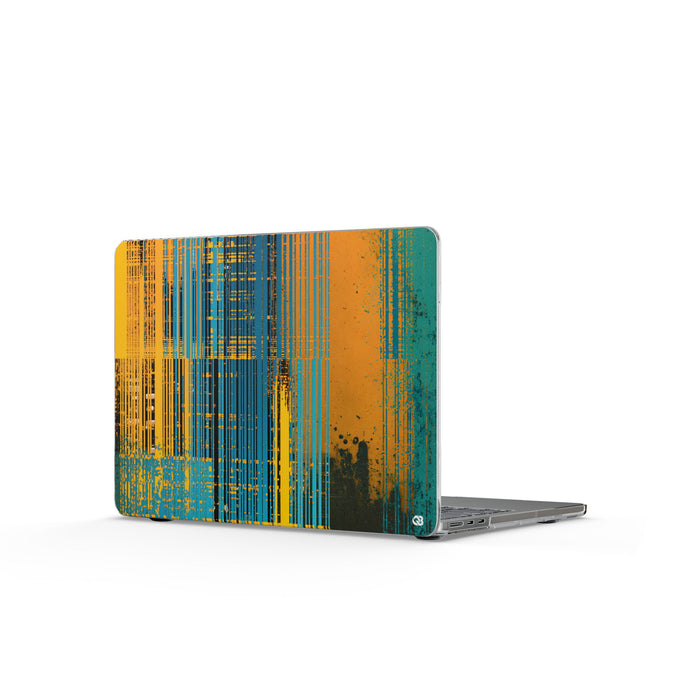 Cyber Glitch Stream · Clear Hard Case for MacBook · Teal