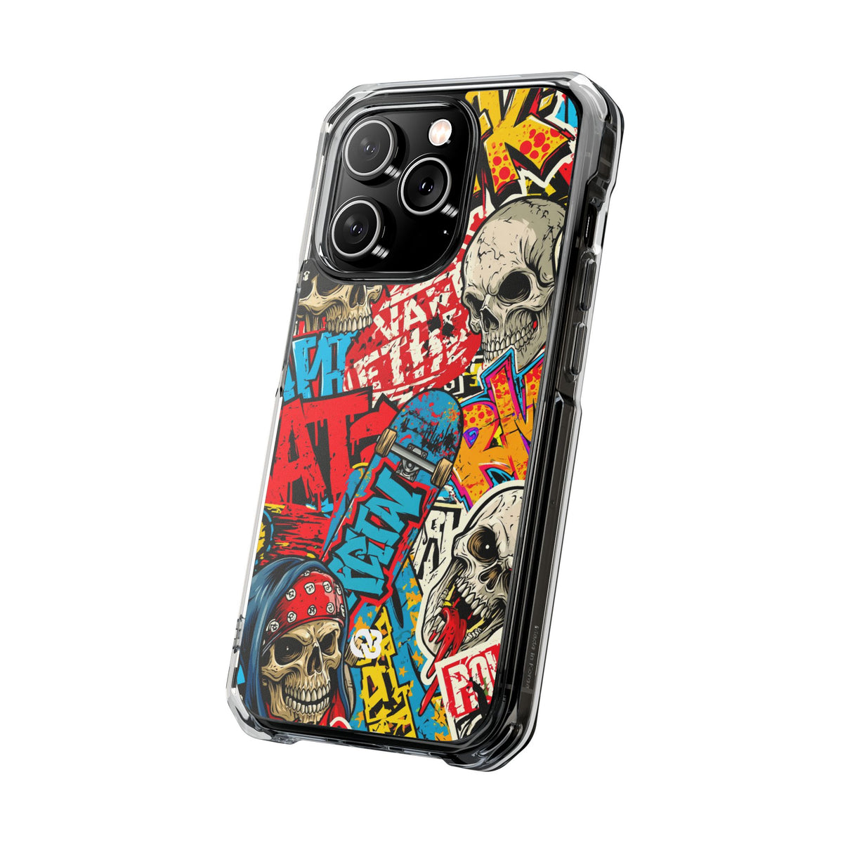 Skate Skull Riot · Clear Impact Magnetic Phone Case for iPhone · Red