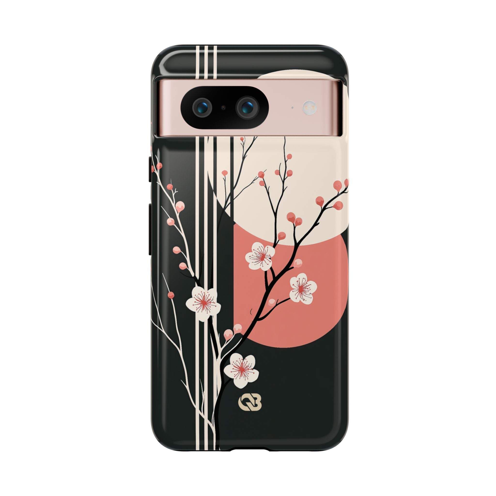 Black Tough Phone Case for Google Pixel - Kyoto Midnight Blossom