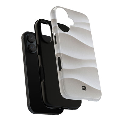 White Tough Phone Case for iPhone - Arctic Flow Ridges