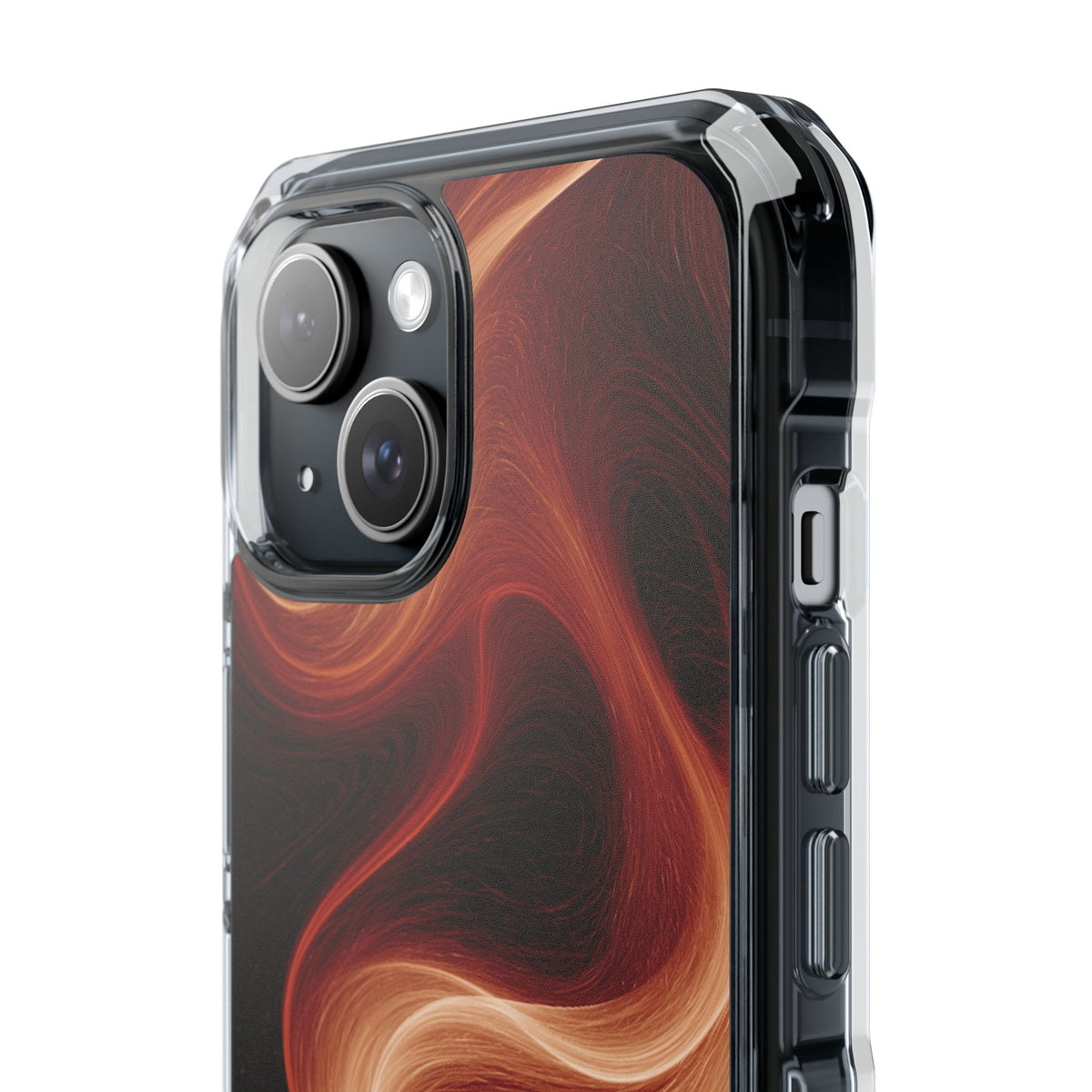 Solar Ember Flow · Clear Impact Magnetic Phone Case for iPhone · Orange
