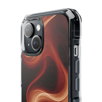 Solar Ember Flow · Clear Impact Magnetic Phone Case for iPhone · Orange