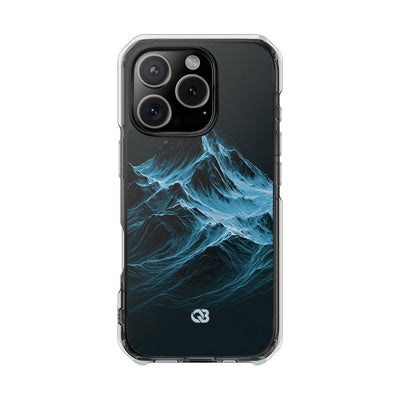 Nordic Frost Peak · Clear Impact Magnetic Phone Case for iPhone · Blue