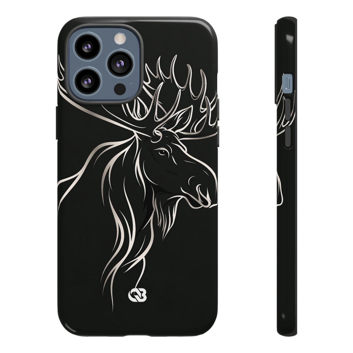 Nordic Moose Contour · Tough Phone Case for iPhone · Black