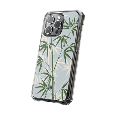Serene Bamboo · Clear Impact Magnetic Phone Case for iPhone ·  Green