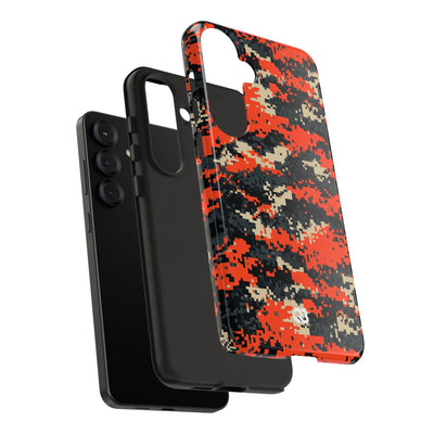 Signal Pixel Camo · Tough Phone Case for Samsung · Orange