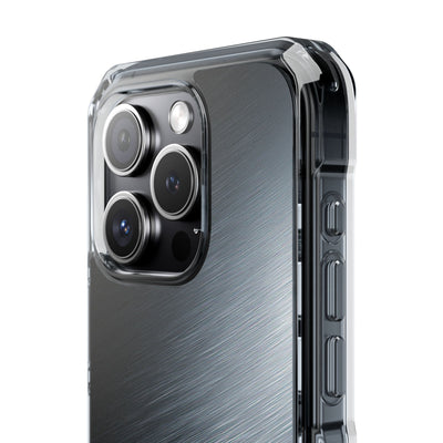 Brushed Obsidian Steel · Clear Impact Magnetic Phone Case for iPhone ·  Grey