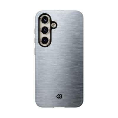 Silver Tough Phone Case for Samsung - Satin Chrome Grain