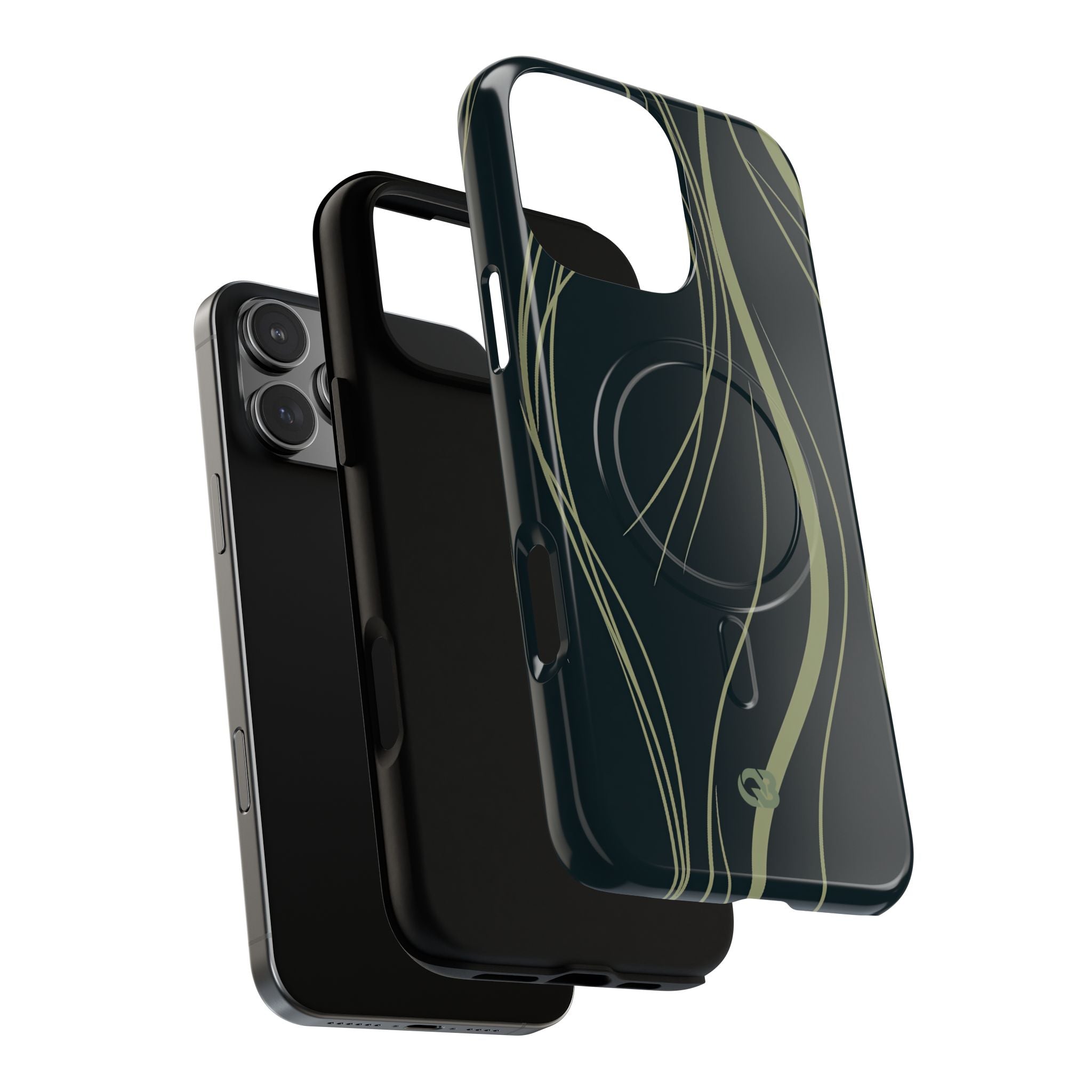 Green Tough 2.0 Magsafe Phone Case for iPhone - Obsidian Sage Flow
