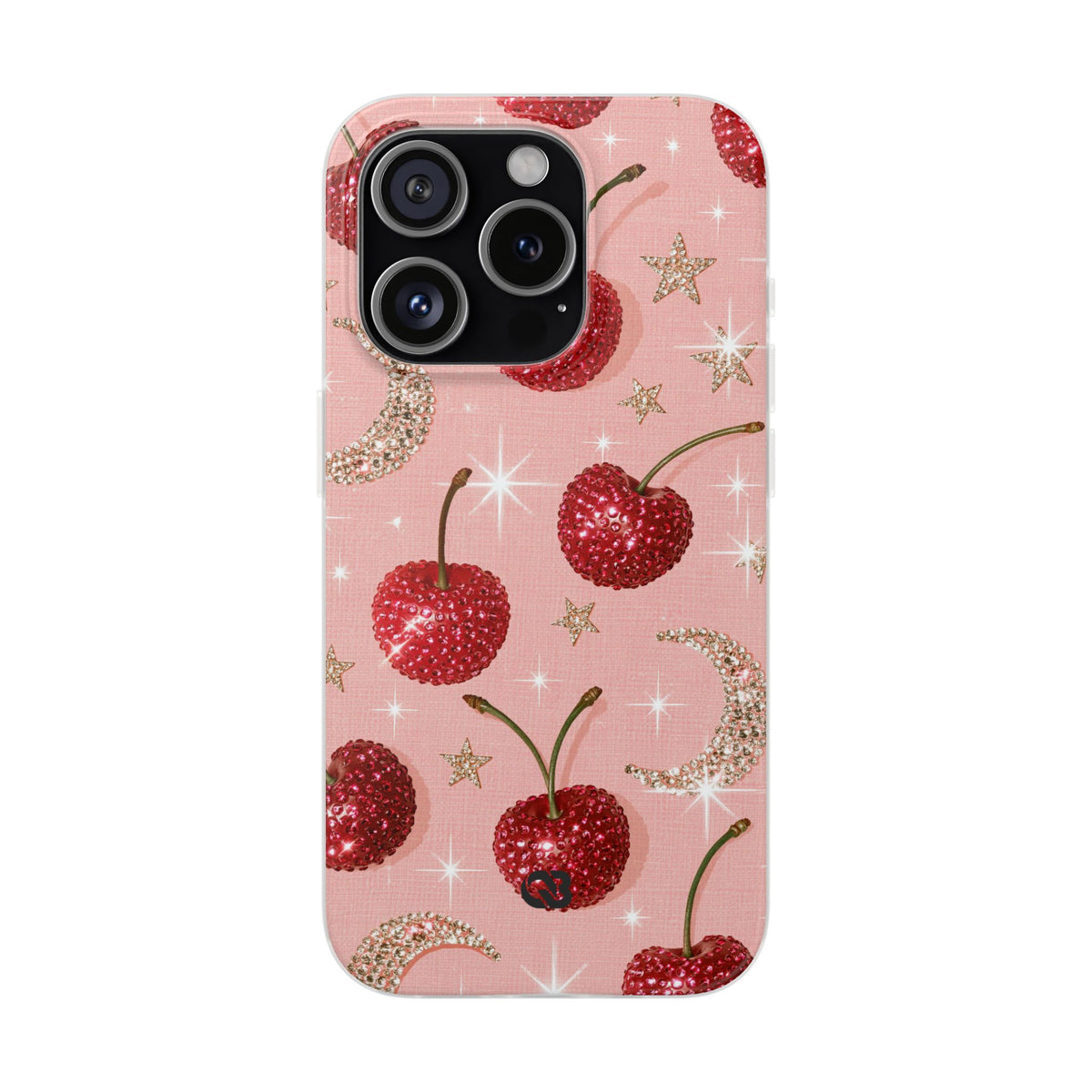 Bedazzled Ruby Cherries · Lite Phone Case for iPhone ·  Pink