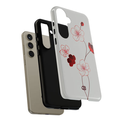 Red Tough Phone Case for Samsung - Kyoto Ember Bloom