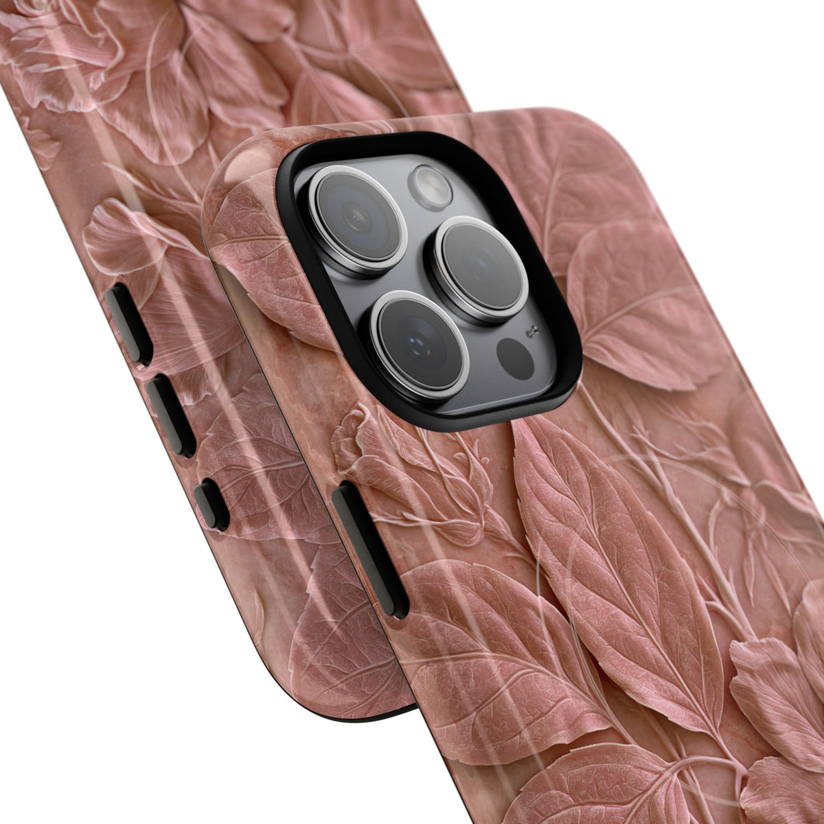 Blush Rose Relief · Tough 2.0 Magnetic Phone Case for iPhone · Pink