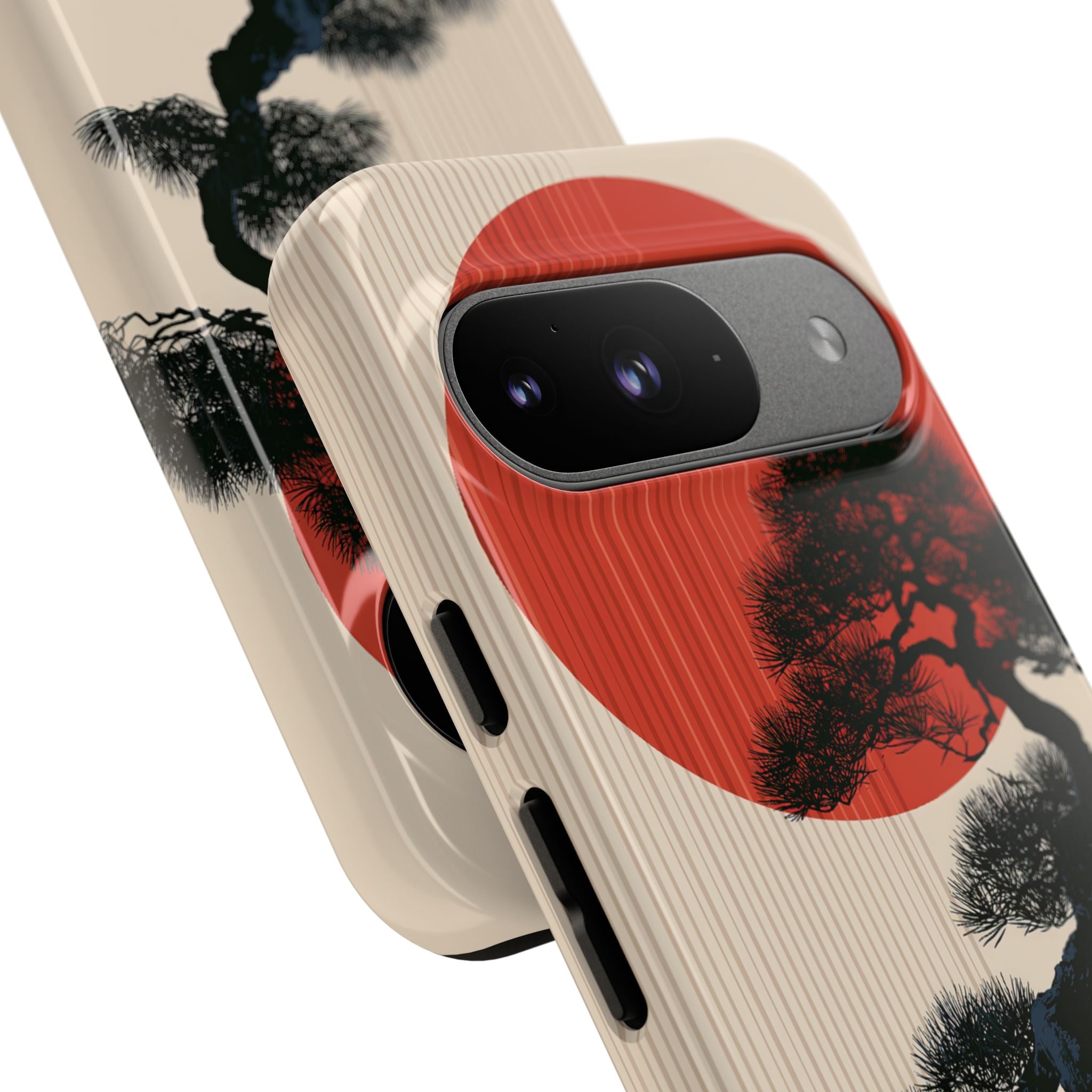 Beige Tough Phone Case for Google Pixel - Kyoto Crimson Pine