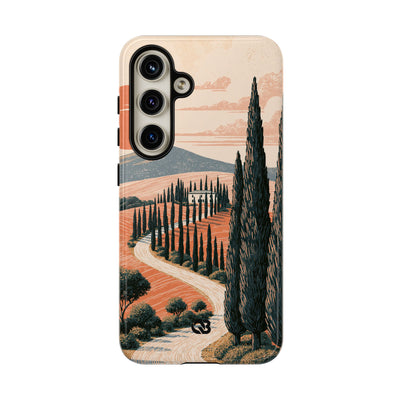 Tuscan Cypress Horizon · Tough Phone Case for Samsung · Orange
