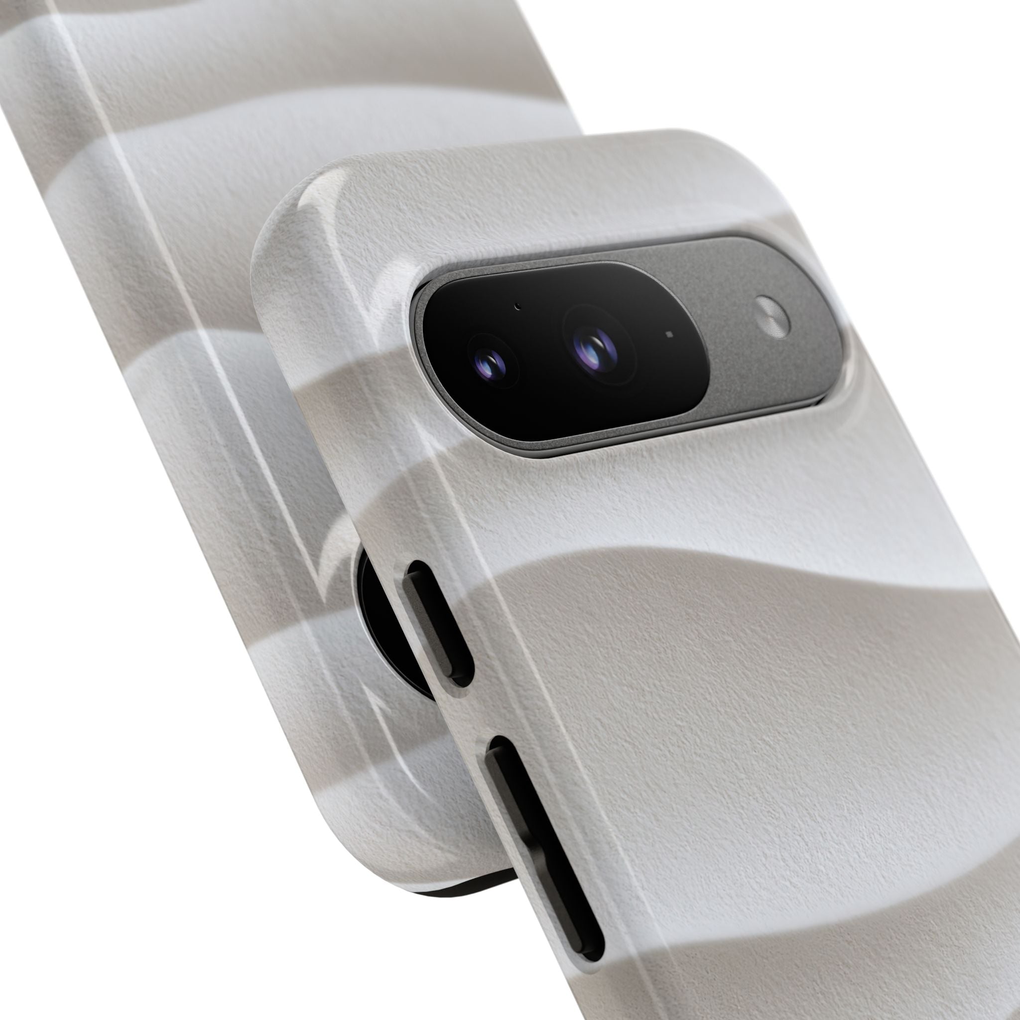 White Tough Phone Case for Google Pixel - Arctic Flow Ridges
