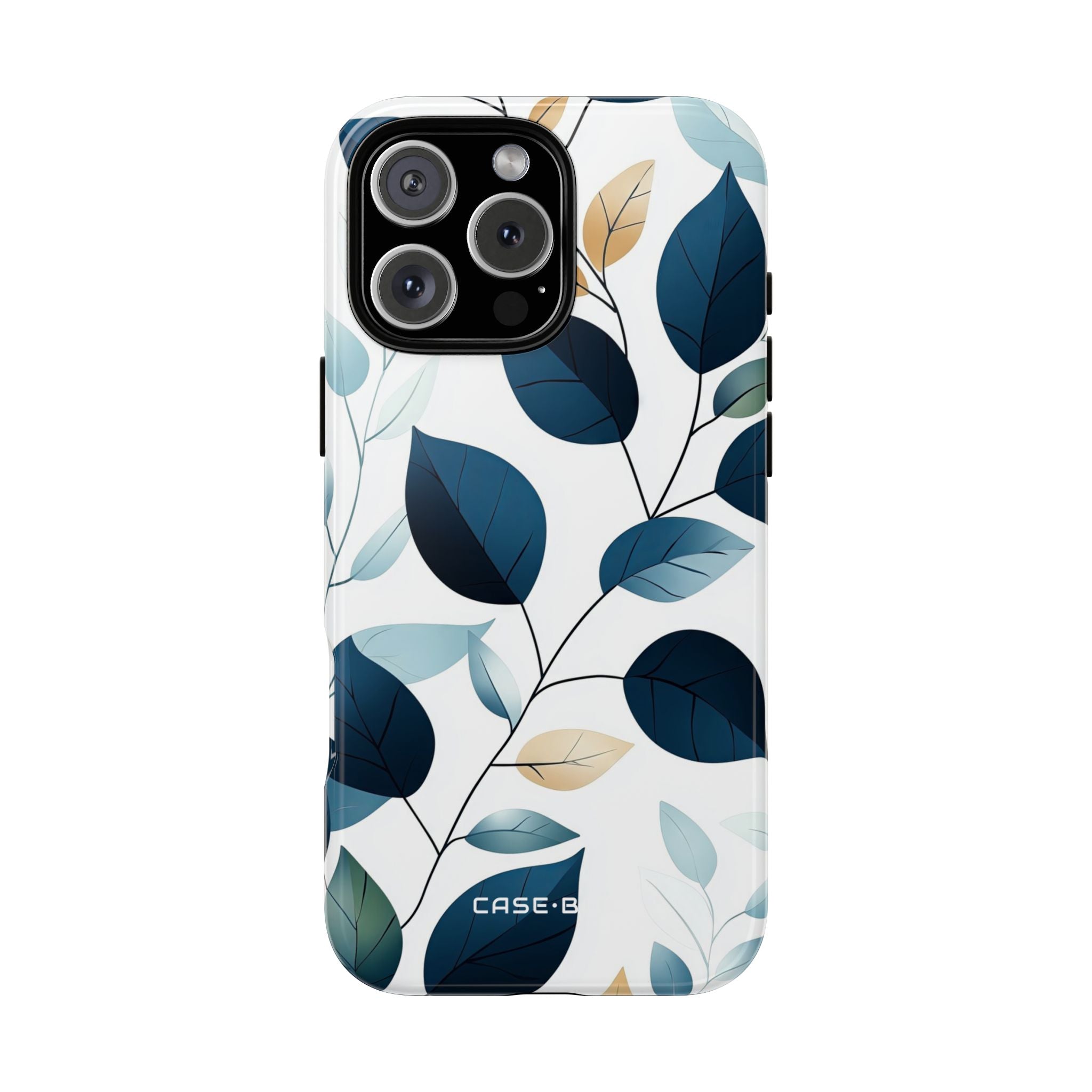 Navy Leaf Veins iPhone 16 Pro Max Case - Tough