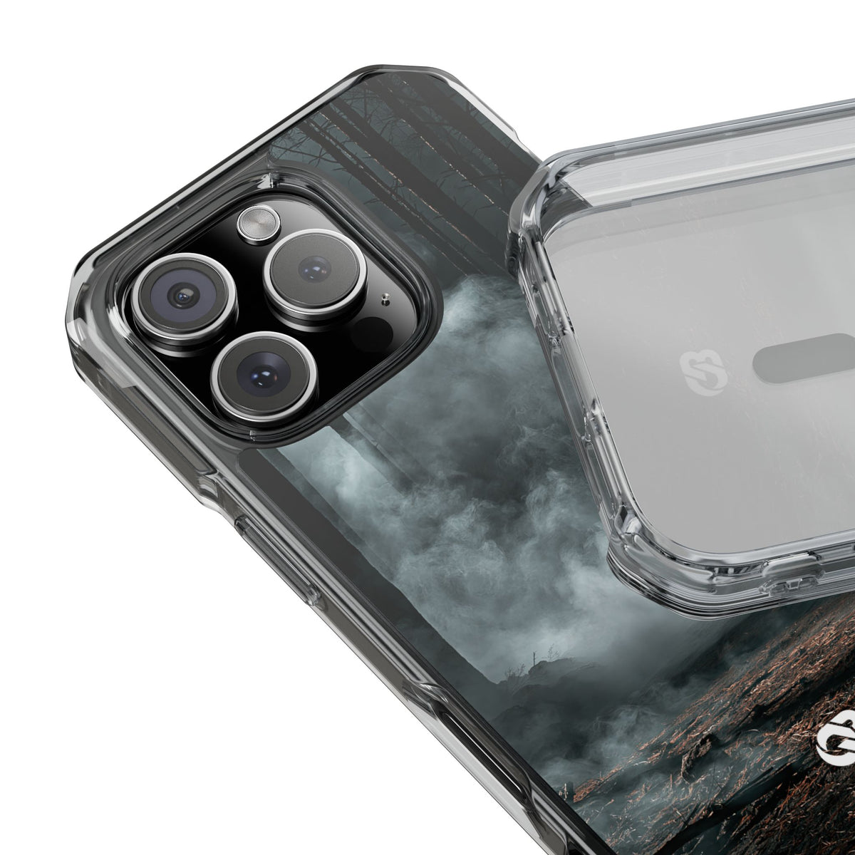 Shadowed Pine Mist · Clear Impact Magnetic Phone Case for iPhone ·  Black