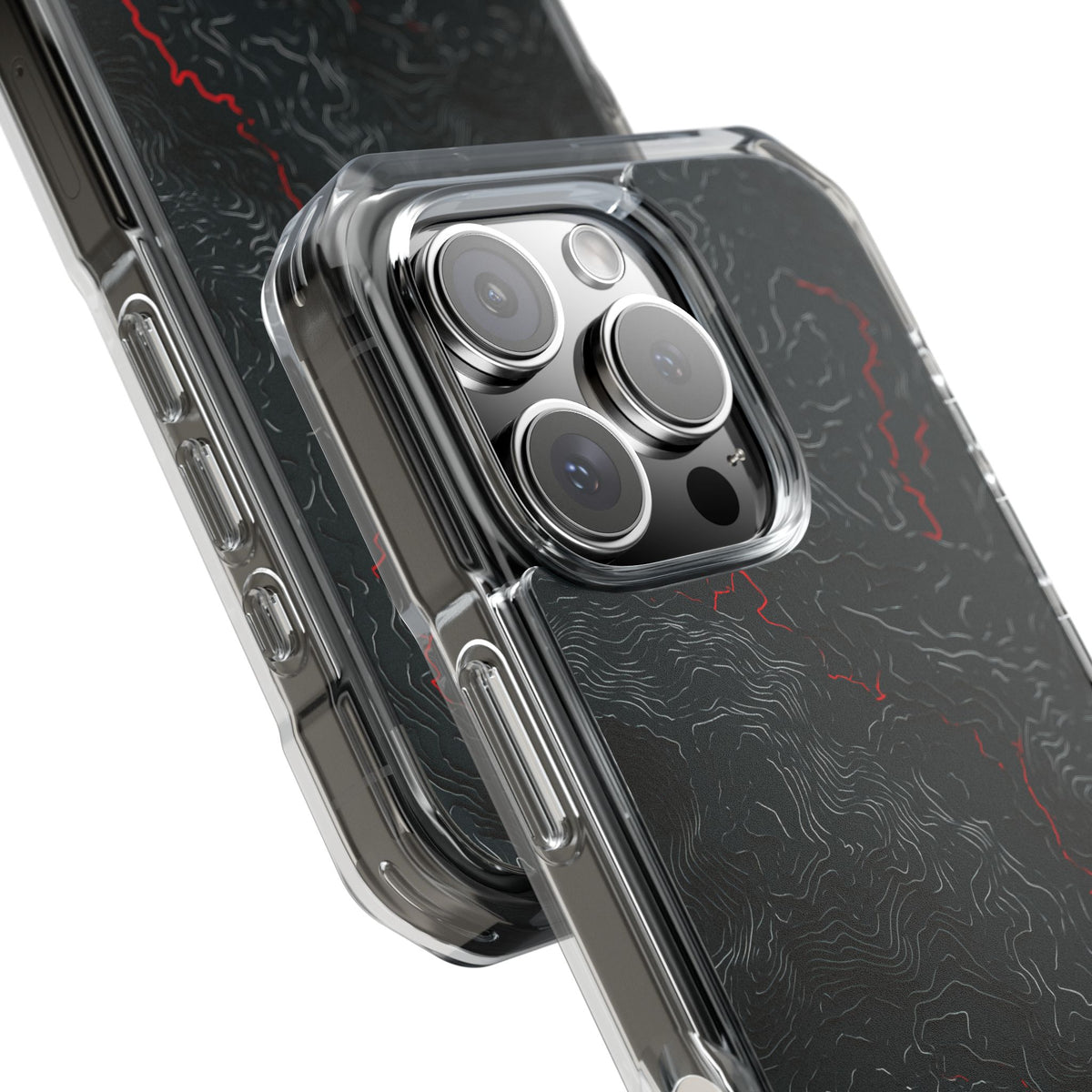 Crimson Rift · Clear Impact Magnetic Phone Case for iPhone ·  Black