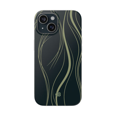 Green Lite Phone Case for iPhone - Obsidian Sage Flow