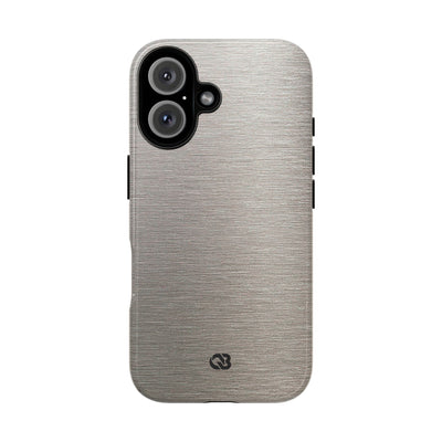 Brushed Silver Alloy · Tough Phone Case for iPhone · Silver