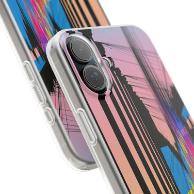 Blue Lite Phone Case for iPhone - Fractured Data Skyline