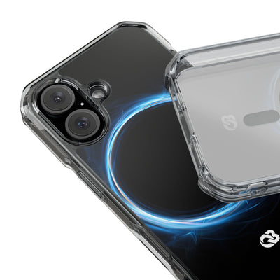 Luminous Corona · Clear Impact Magnetic Phone Case for iPhone · Blue