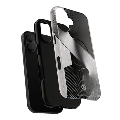 Grey Tough 2.0 Magsafe Phone Case for iPhone - Obsidian Moiré Wave