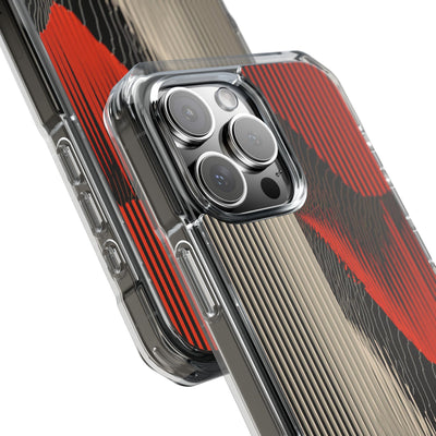 Red Impact MagSafe Phone Case for iPhone - Crimson Pulse Topo