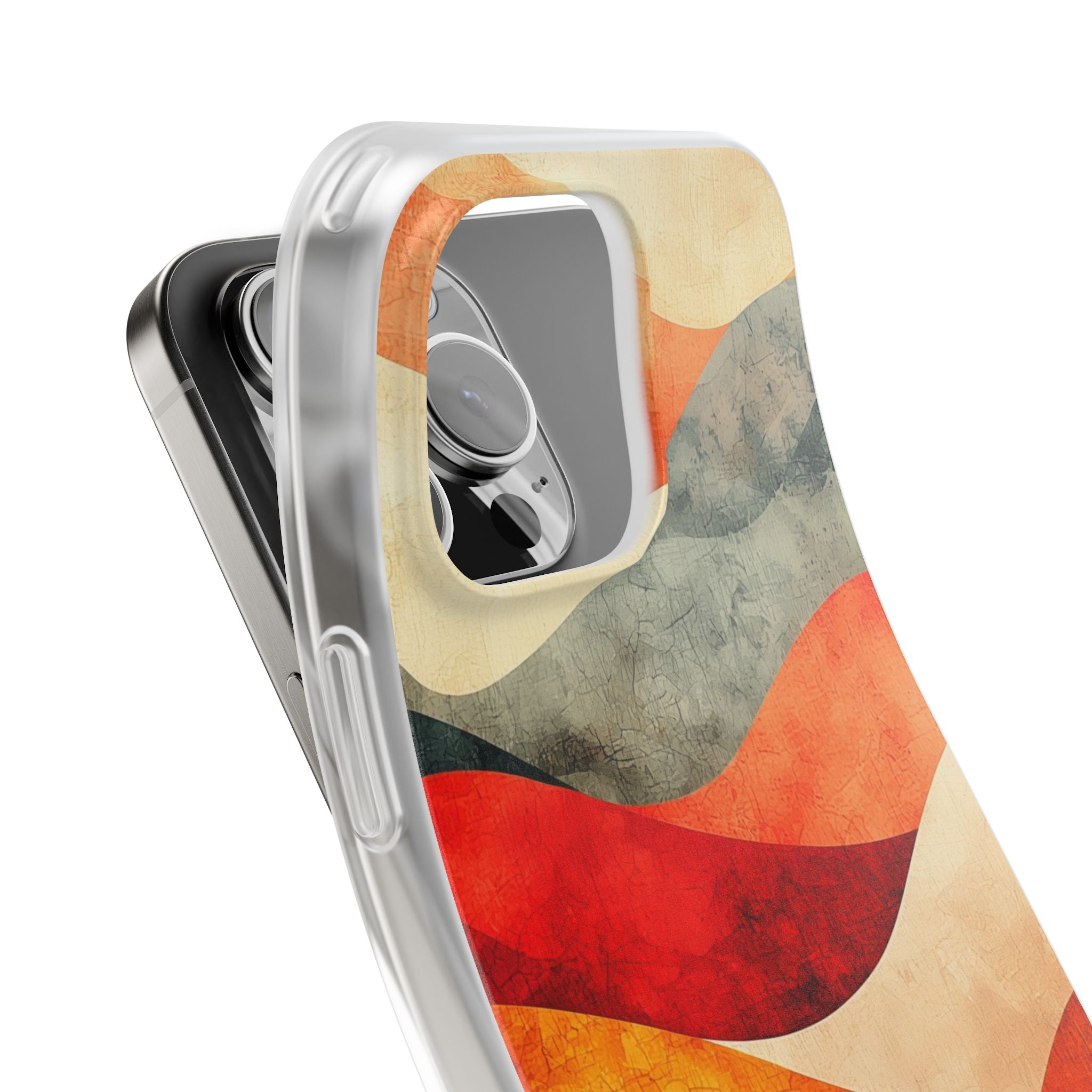 Gekke Wave Zonsondergang iPhone 16 Pro Max Cover - Soft