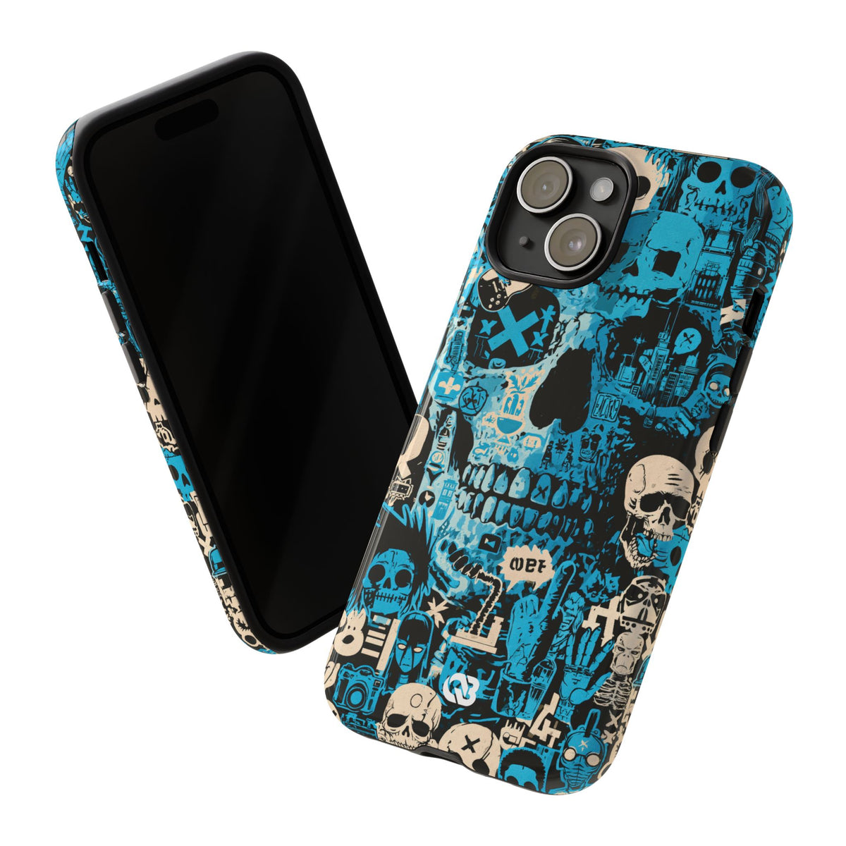 Electric Skull Graffiti · Tough Phone Case for iPhone · Blue