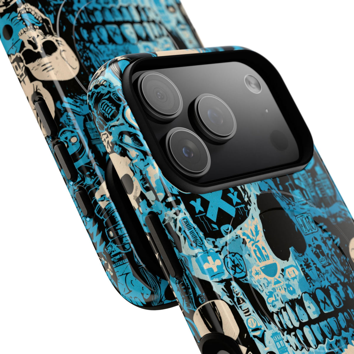 Electric Skull Graffiti · Tough 2.0 Magnetic Phone Case for iPhone · Blue