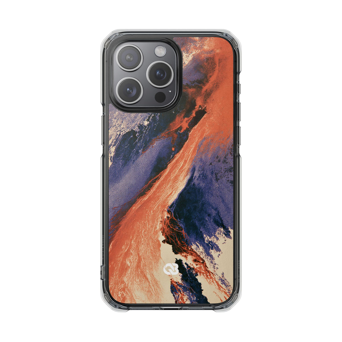 Solar Aura Drift · Clear Impact Magnetic Phone Case for iPhone · Orange