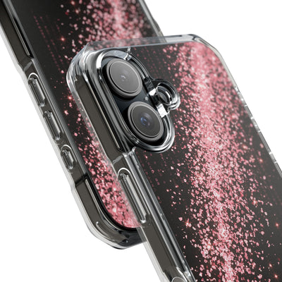 Rose Digital Cascade · Clear Impact Magnetic Phone Case for iPhone · Pink