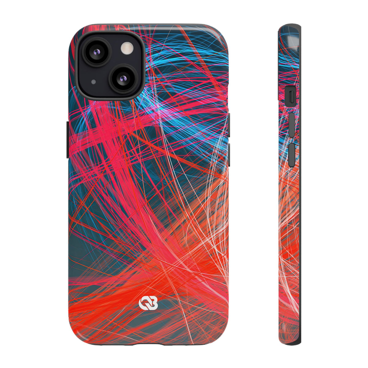 Neon Fiber Stream · Tough Phone Case for iPhone · Red