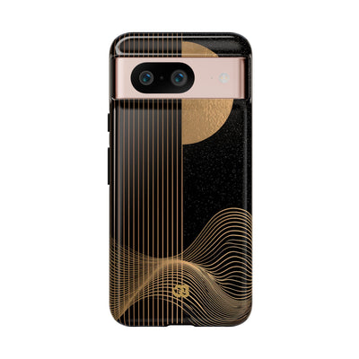 Gold Tough Phone Case for Google Pixel - Gilded Obsidian Dunes